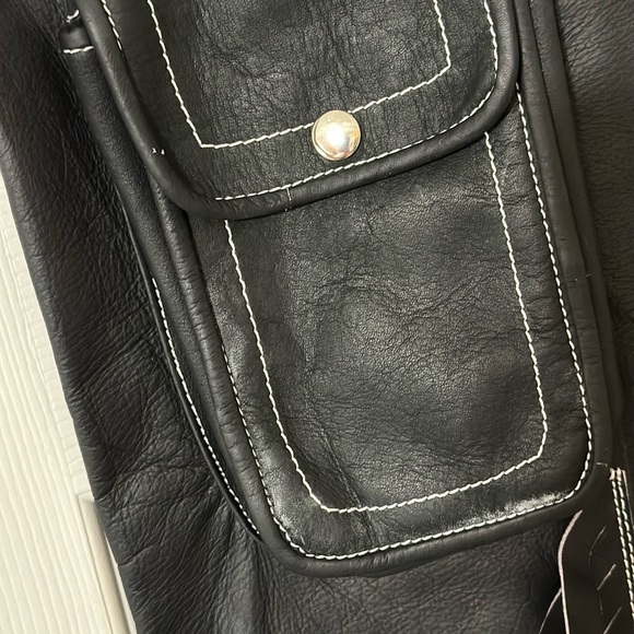 #96 Black Leather Riding Chaparreras - Picture 3 of 13